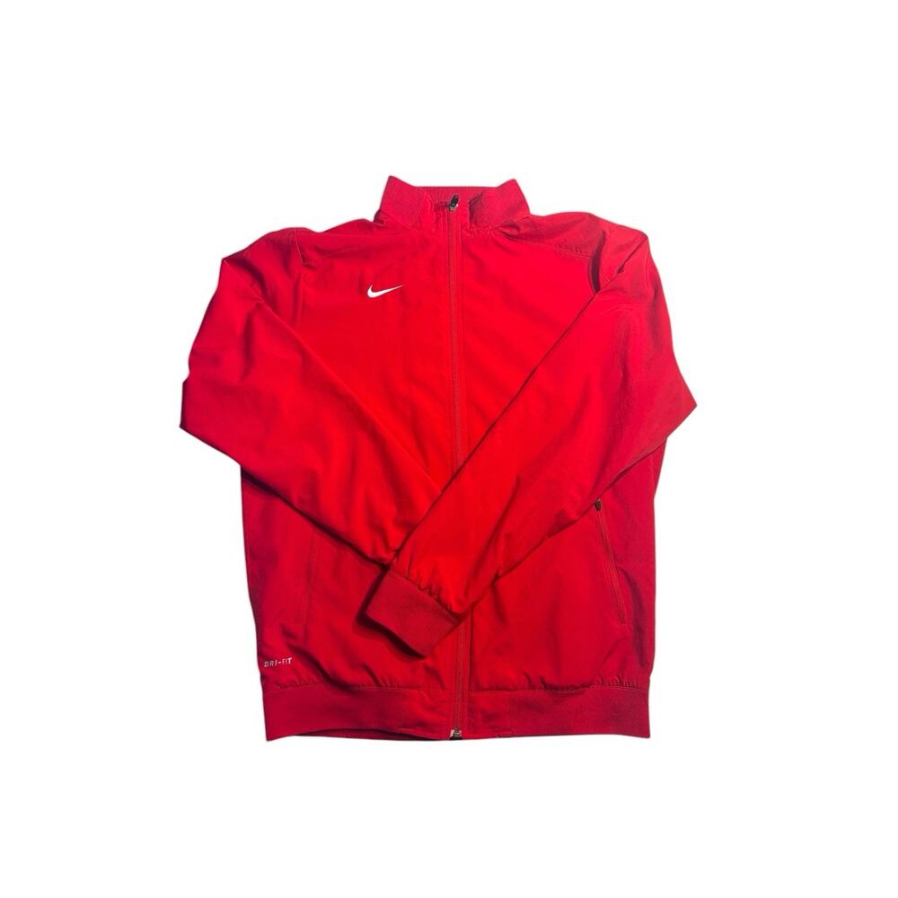 Nike Red Dri-Fit Zip Up Track Jacket Men’s Medium Athletic Running Jacket